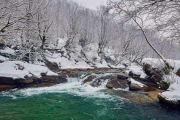 Landscape with river in the winter