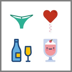 4 taste icon. Vector illustration taste set. lollipop and wine icons for taste works