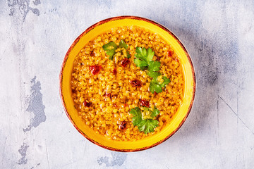 Lentil soup (Masoor Dal or Dal Tadka Curry)