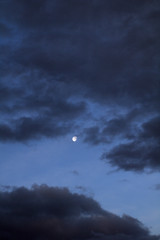 clouds in the sky,moon,evening,weather,blue,light,atmosphere,nature,night,cloudscape