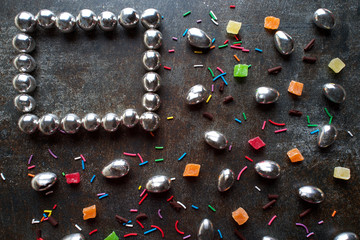 Candy frames on the tile