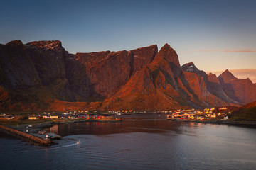 Lofoten landscape in autumn norway moutains 