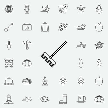 rake   icon. autumn icons universal set for web and mobile