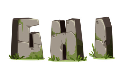 Alphabets made of stone for jungle theme part 3