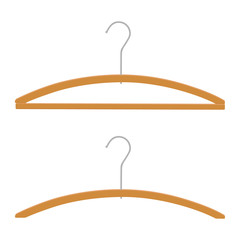 VIntage wooden coat hanger, clothes hanger on a white background