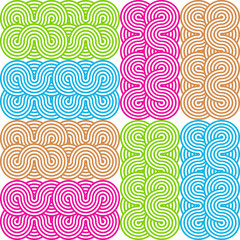Seamless pattern of interlacing coloful lines