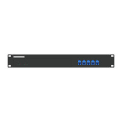 Network workstation server room concept. Server racks