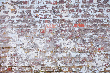 Old shabby brick wall background