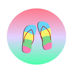 Colored flipflops. Illustration summer concept