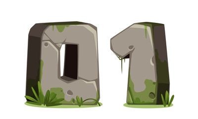 Numbers made of stone for jungle theme part 1