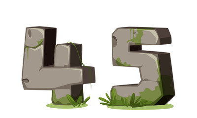 Numbers made of stone for jungle theme part 3