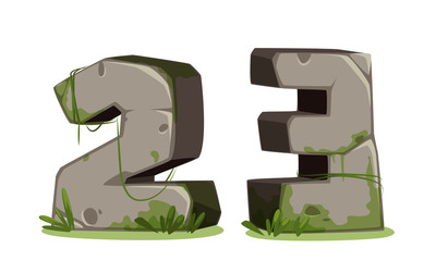 Numbers made of stone for jungle theme part 2