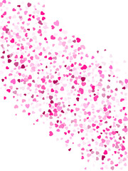 Fototapeta premium Hearts confetti flying vector background graphic design.