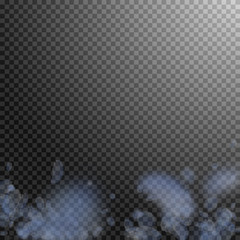 Light blue flower petals falling down. Overwhelmin