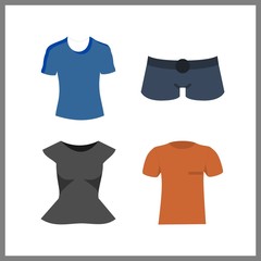 Naklejka premium 4 short icon. Vector illustration short set. shorts and t shirt icons for short works