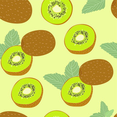 Hand drawn  with print kiwi fruit