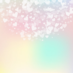White heart love confettis. Valentine's day semici