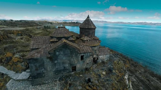 Ancient church on Sevan lake 