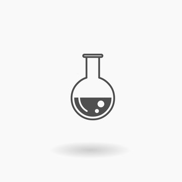 Test Tube Beeker Flask Vector Icon Illustration Symbol