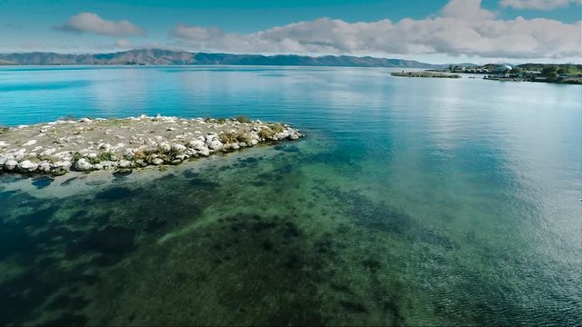 Fly above sevan lake