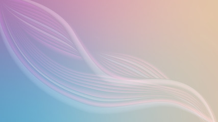 Horizontal abstract color background with blurred flow effect. Wallpaper template is soft pink, blue and beige gradient. Vector illustration.