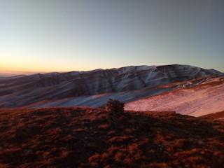 sunset in the mountains