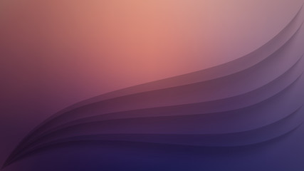 Fototapeta premium Horizontal abstract background with 3D paper layers effect. Wallpaper template is 16:9 aspect ratio. Backdrop is pink to purple gradient. Vector illustration.