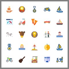 25 race icon. Vector illustration race set. medal and olympic games icons for race works