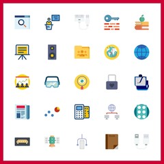 25 information icon. Vector illustration information set. padlock and search icons for information works