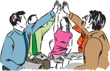 business team work people illustration