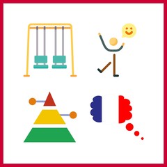 4 sunset icon. Vector illustration sunset set. swing and happy icons for sunset works
