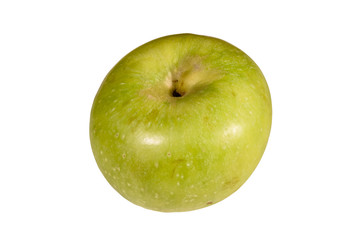 Ripe green apple isolated on a white background