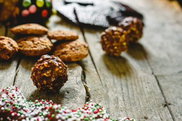 Chip cookies and chocolates pralines to take pleasure in Christmas holidays