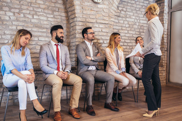 Fototapeta premium Job applicants having interview