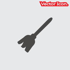 Broom icon isolated sign symbol and flat style for app, web and digital design. Vector illustration.