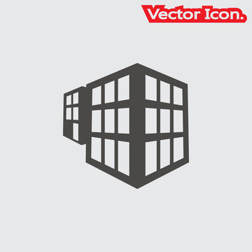 Building icon isolated sign symbol and flat style for app, web and digital design. Vector illustration.