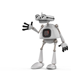 Fototapeta premium vintage white robot in a white background