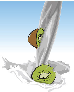 puring milk-kiwi illustration