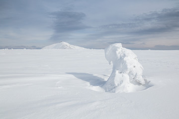 Fototapeta na wymiar Peak of the Snezka mountain in winter (Krkonose)