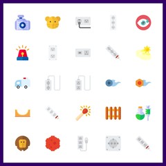 25 danger icon. Vector illustration danger set. ambulance and match icons for danger works