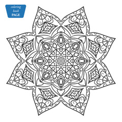 Coloring book for adult and older children. Coloring page with vintage flowers pattern c