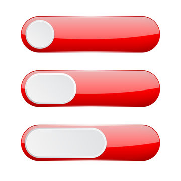Red menu buttons. Web 3d icons