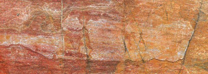 Natural stone background texture,  red, orange color, banner