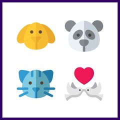 4 lovely icon. Vector illustration lovely set. cat and dog icons for lovely works