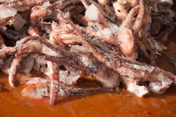 Frozen  ,octopus,calamari with parsley and garlic,