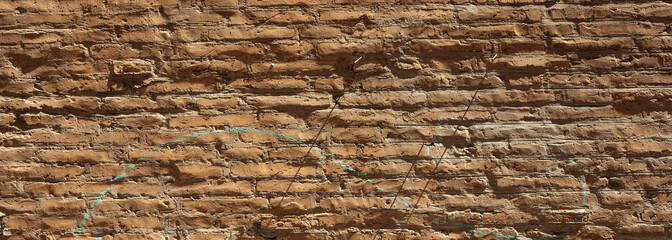 Beige concrete brick wall texture and background, banner