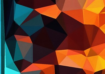 Chaotic triangles drawing abstract background. Original polygonal art pattern. Geometric texture with creative elements. Low poly wallpaper. Multicolor backdrop concept.