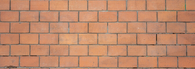 Red concrete brick wall texture and background, banner
