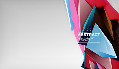 Abstract color triangles geometric background. Mosaic triangular low poly style