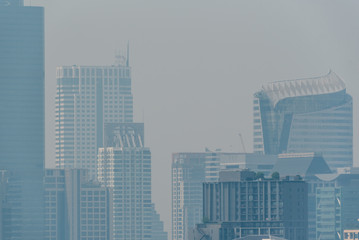 Smog PM2.5 dust exceed standard value of Bangkok